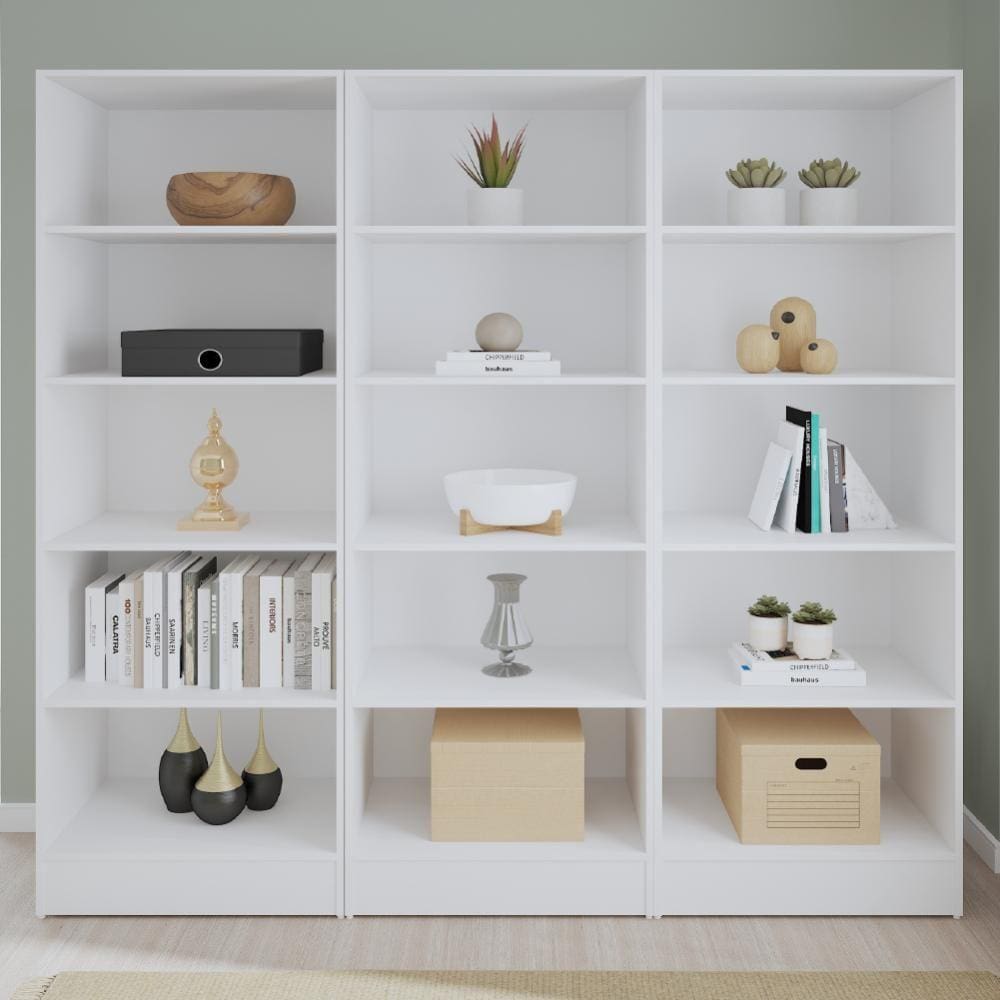 Estante Livreiro Multiuso Mirage 12 Prateleiras 1,77m Branco Viero
