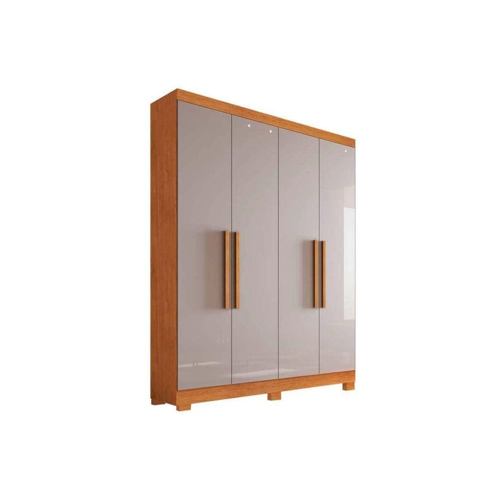 Guarda Roupa Solteiro 4 Portas e 2 Gavetas Sergipe Naturale/Off White - Bianchi