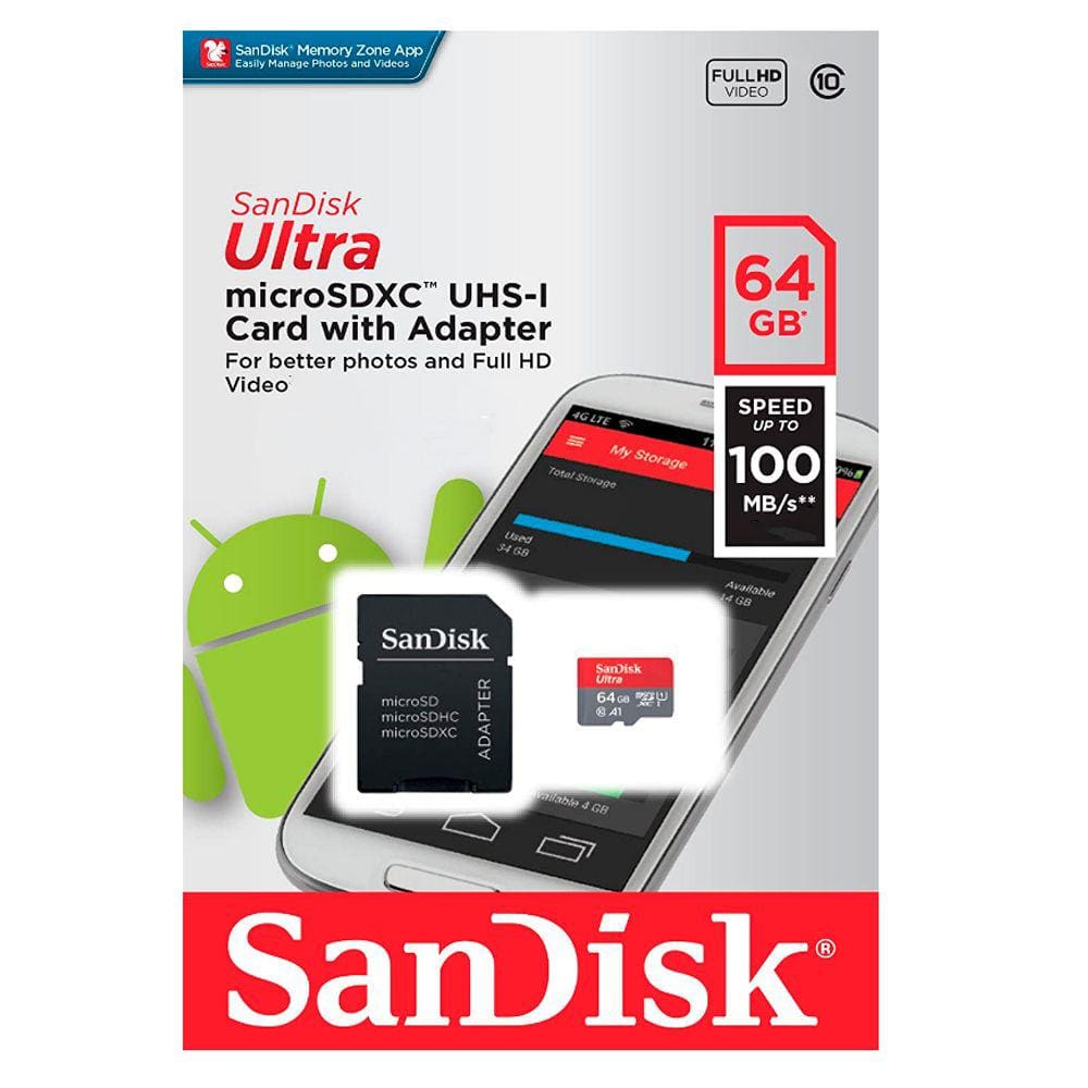 Cartão Memoria Sandisk Sdsqunr 64Gb Classe 10