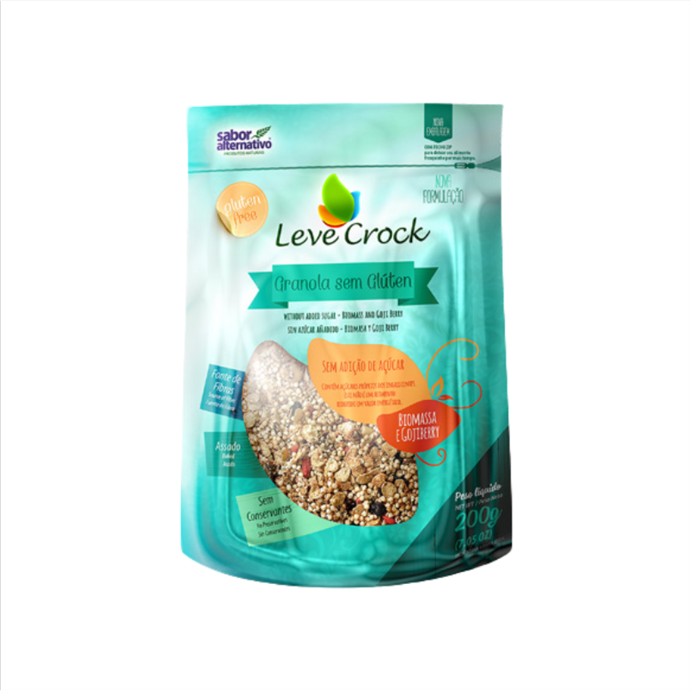 Kit 3X: Granola Biomassa/GojiBerry S/ Açúcar Leve Crock 200g