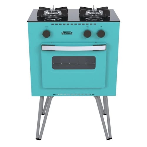imagem-Fogao 2 Bocas Venax Mini Cook Verde Gas Glp - Sem voltagem