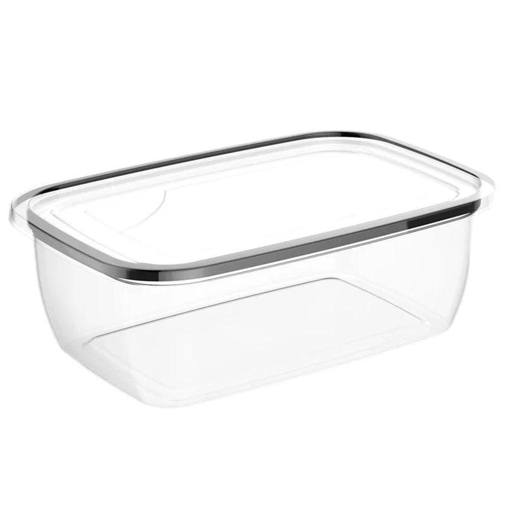 Pote De Plástico Retangular Transparente 1,35 Litros