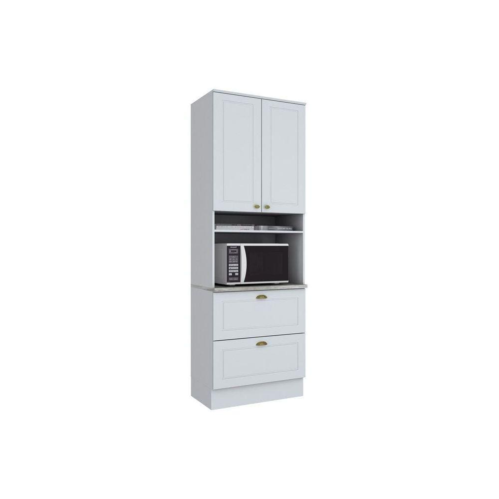 Paneleiro de Cozinha Modulado Americana 2 Portas e 2 Gavetas (1 Forno) Branco - Henn