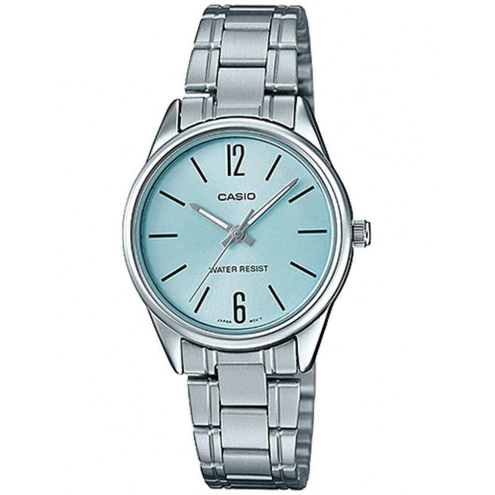 Relógio Feminino Casio Analógico Pequeno Casual Aço Inóx Prova Dágua Azul Preto Rosa Prata LTP-V005D