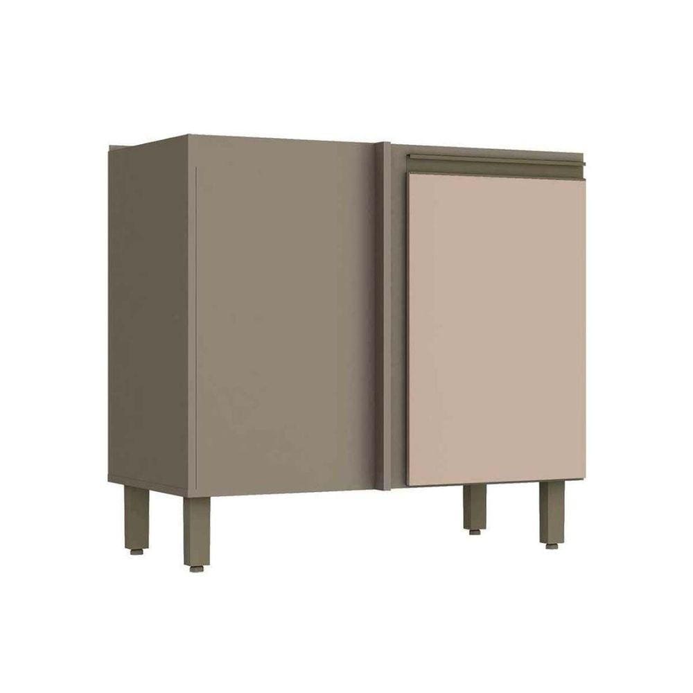 Módulo Cozinha Henn Connect Balcão Canto Reto  c/ 1 Porta s/ Tampo Duna/Cristal