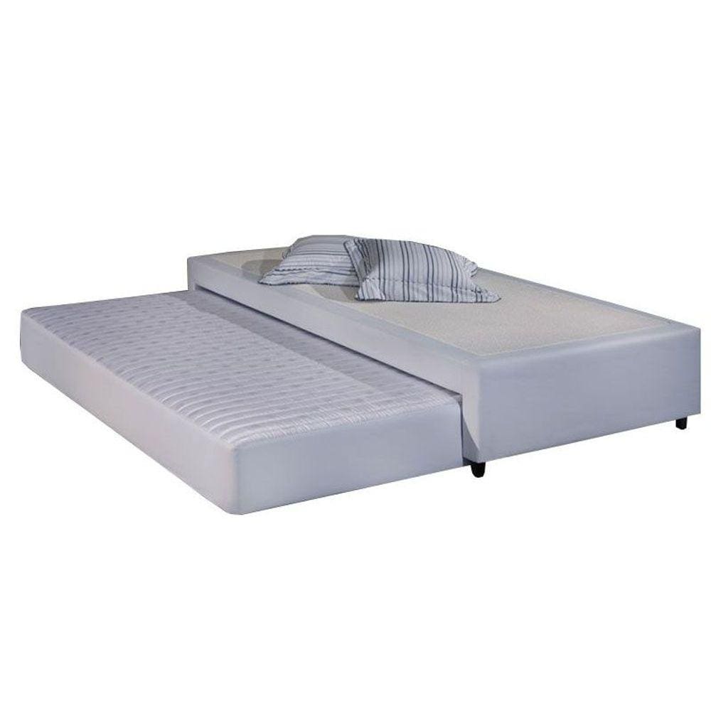 Cama Box Base c/Auxiliar Molas Solteiro MH1453 Bordado White (88x188x32) - Herval