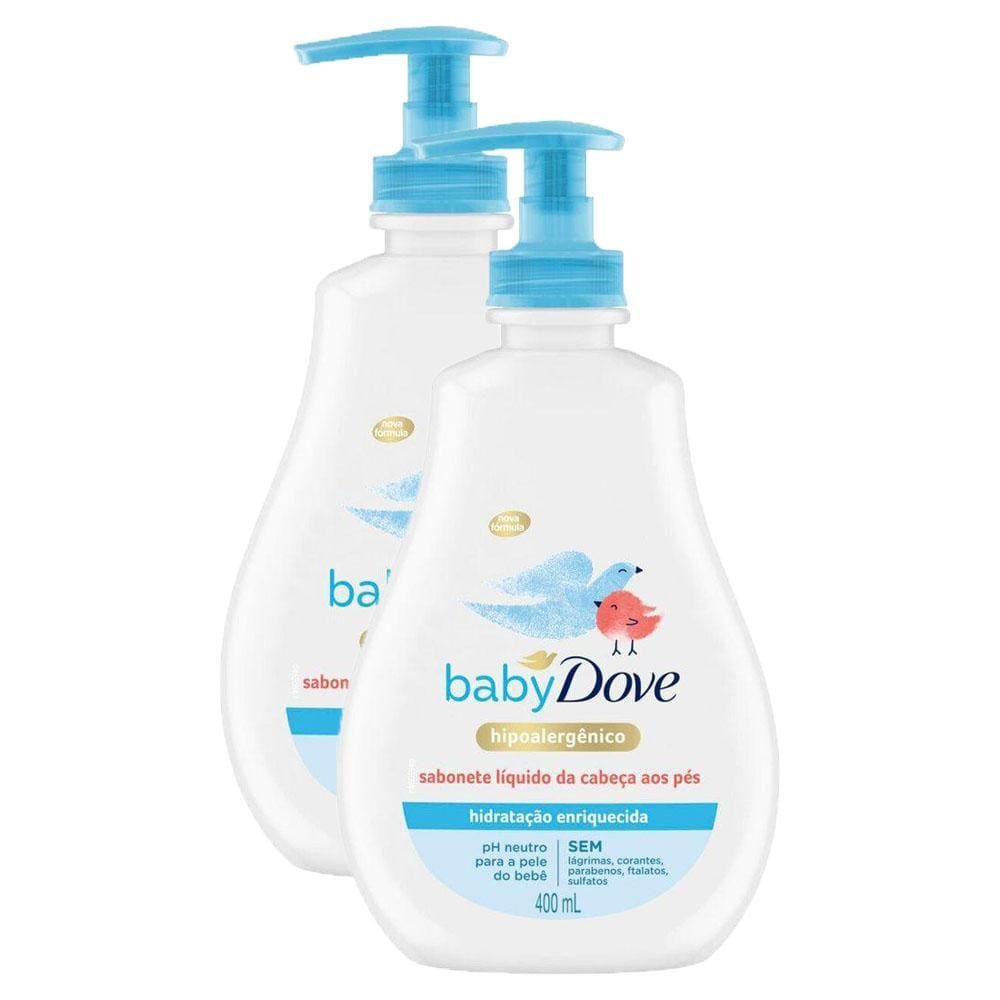 Kit 2 Sabonetes Líquidos Baby Dove Hidratação Enriquecida 400ml cada