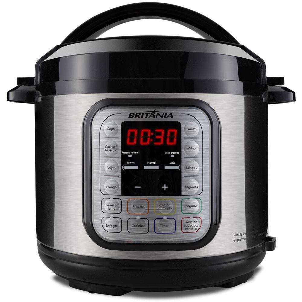 Panela de Pressão Britânia Revestimento Gold BPP02G 900W Aço inox 220v