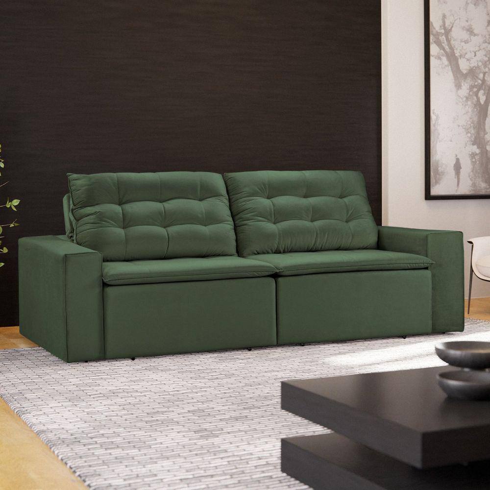 Sofa retratil reclinavel verde musgo Extra