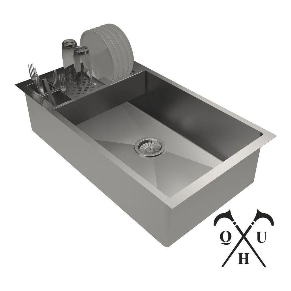 Conjunto Cuba 80x40 Inox Calha Escorredor Banheiro