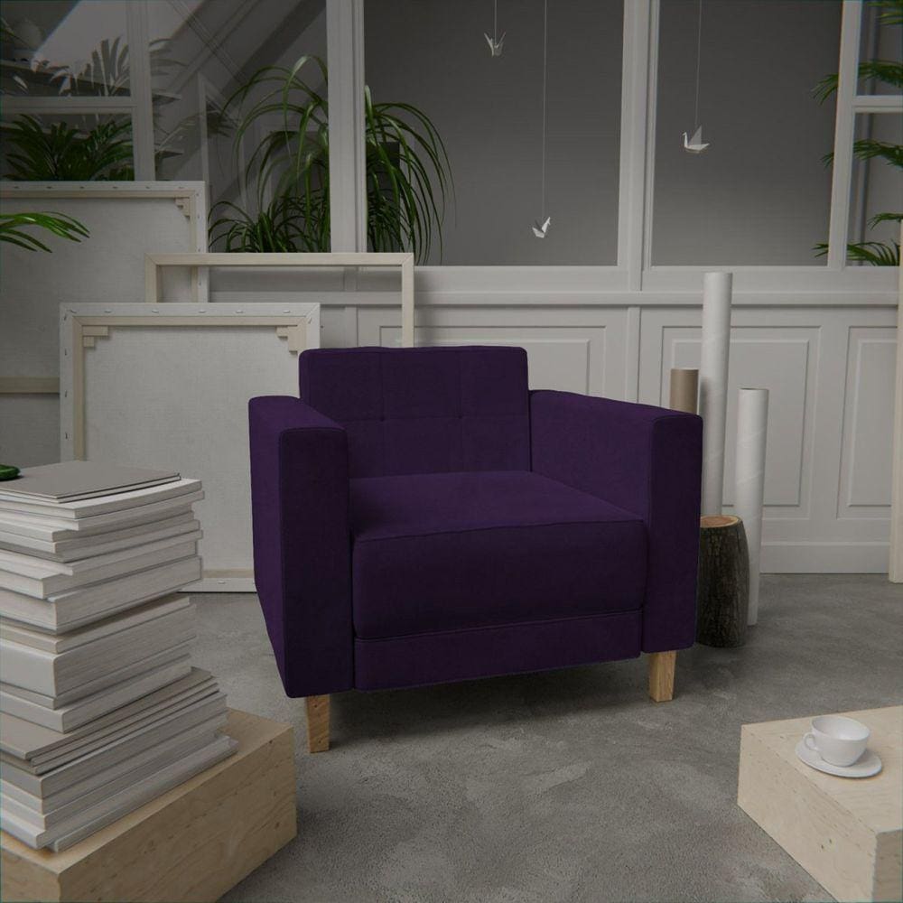Poltrona Decorativa Dallas Maranata Móveis Roxo