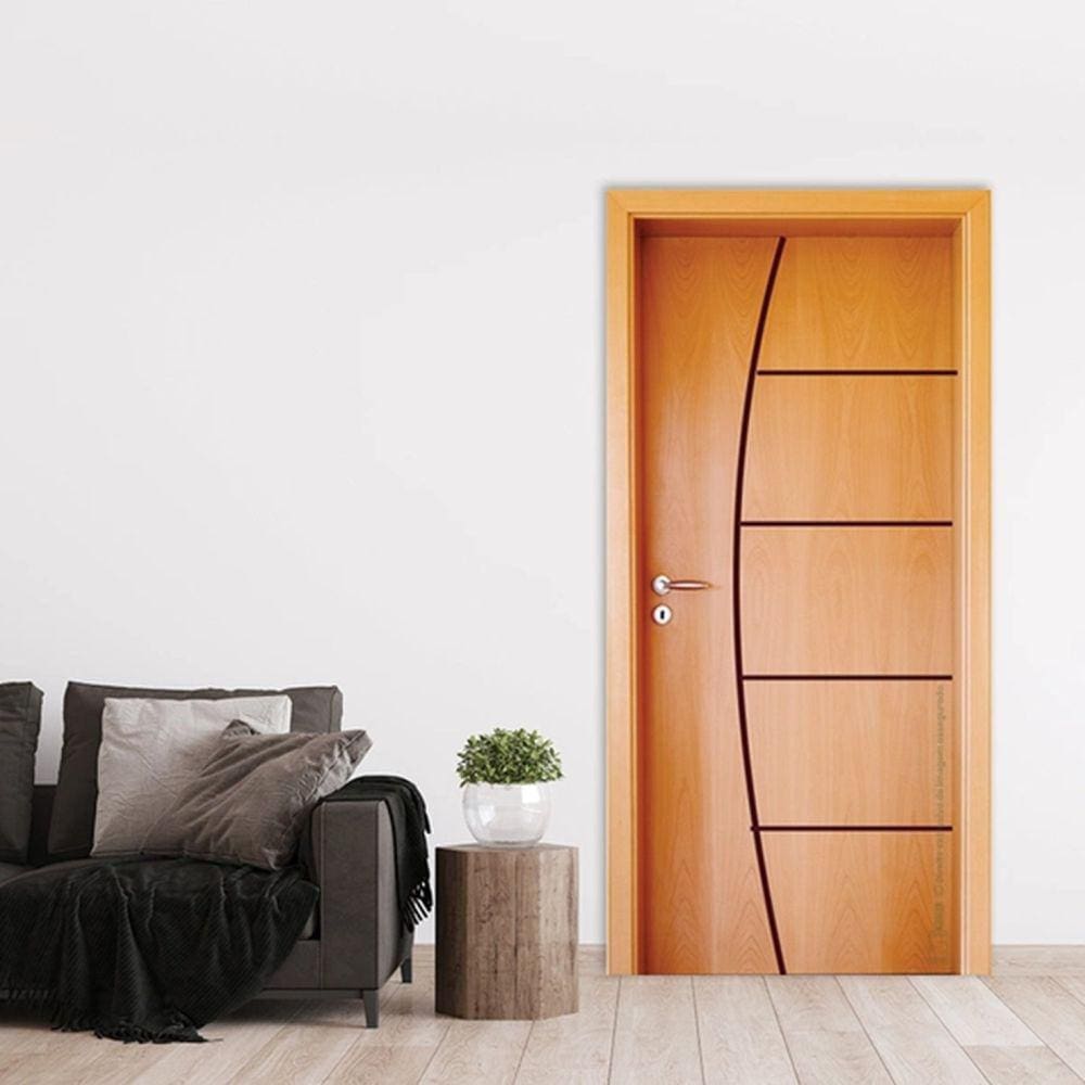 Folha de Porta 210x90cm Semi Solida Modelo 186 Mapaf Marrom-Claro