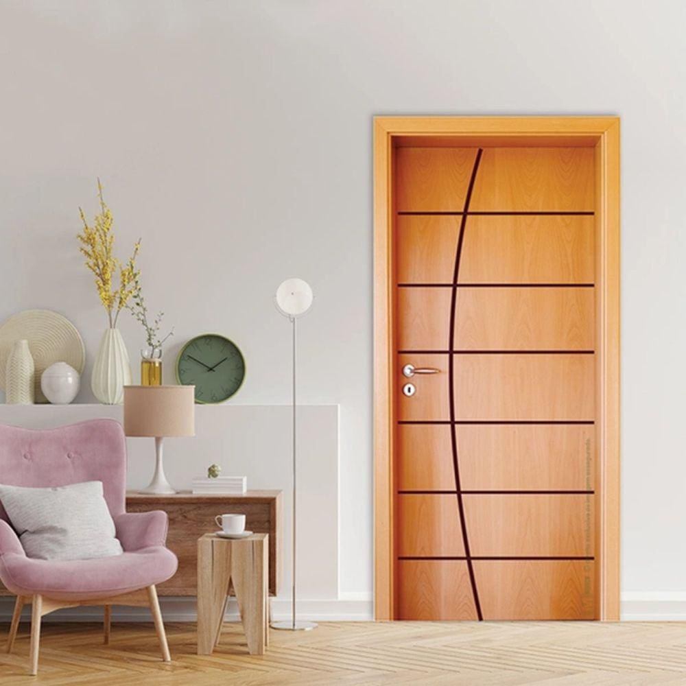 Folha de Porta 210x82cm Semi Solida Modelo 185 Mapaf Marrom-Claro