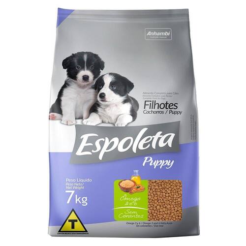 Ração Seca Espoleta Leite para Cães Filhotes - 7 Kg