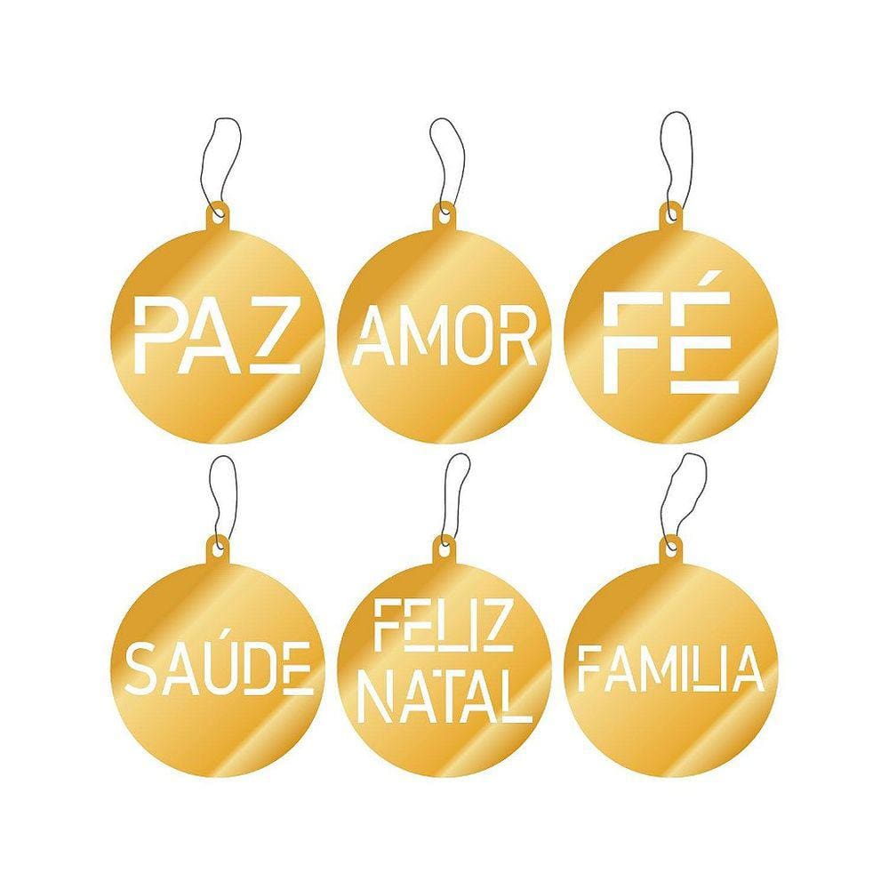 Enfeites Árvore de Natal - Palavras Positivas