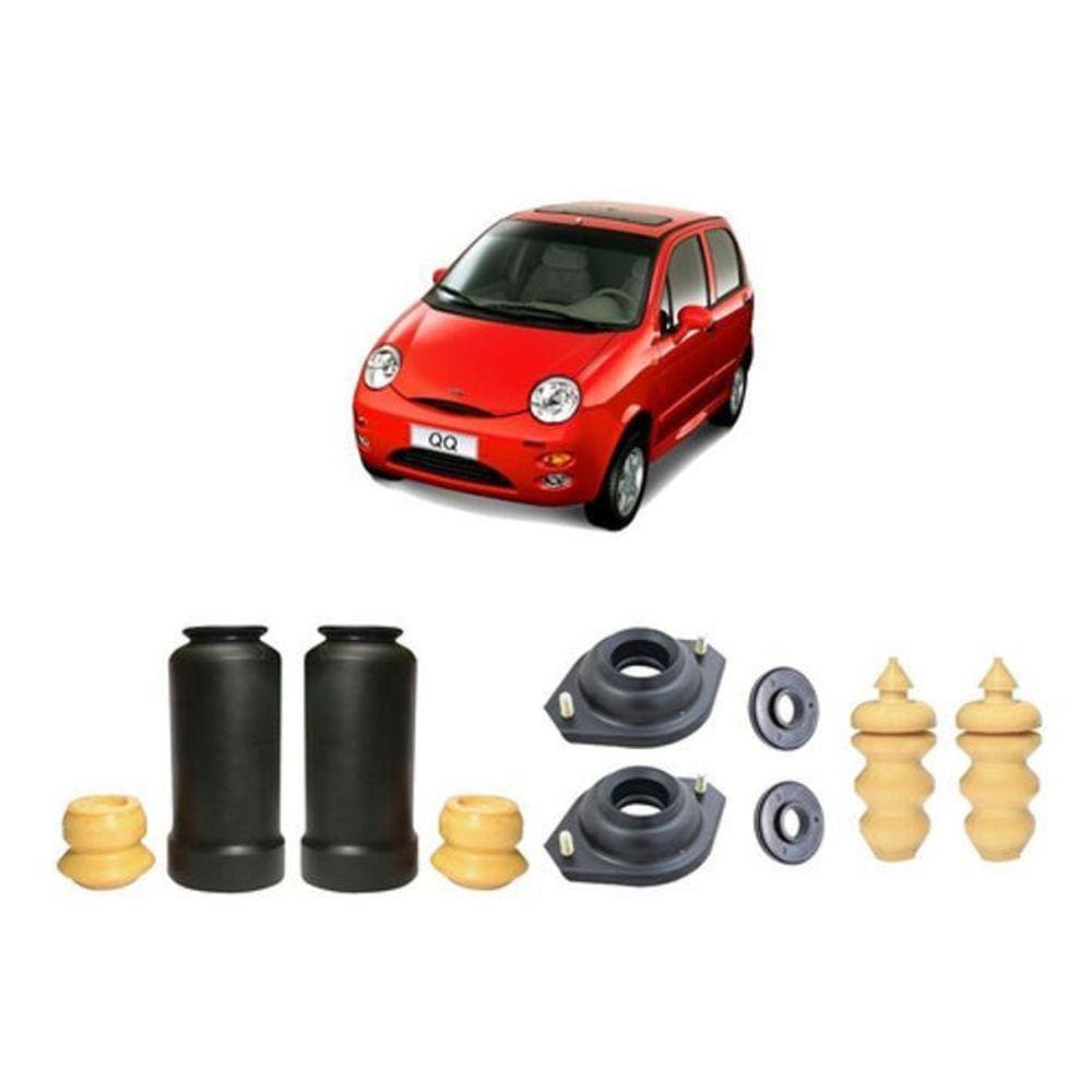 Kit Batente Suspensão Dianteira Traseira Chery Qq 2013 2014
