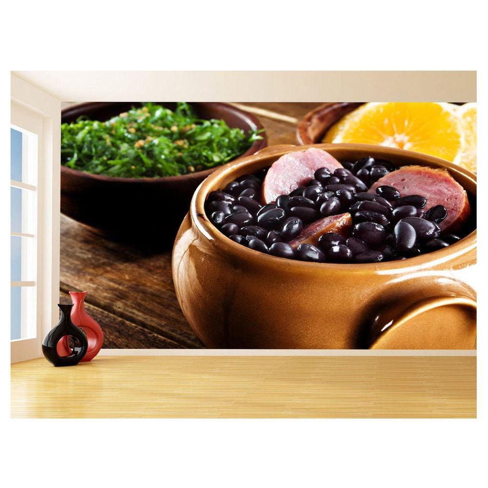 Papel De Parede Alimentos Feijoada Prato Couve 3,5M Al310