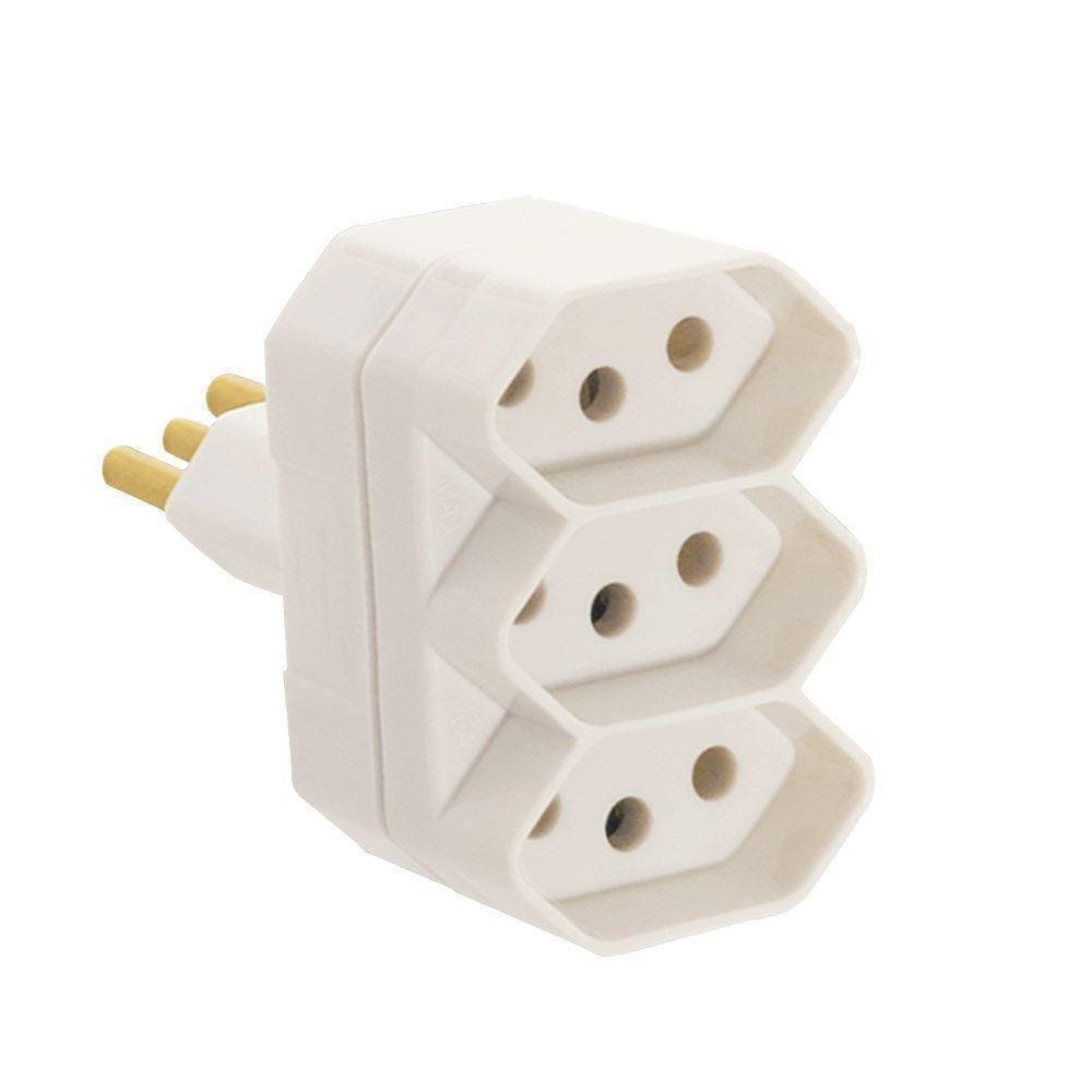 Plug Tomada 2P+T Saída 20A Cinza Fame