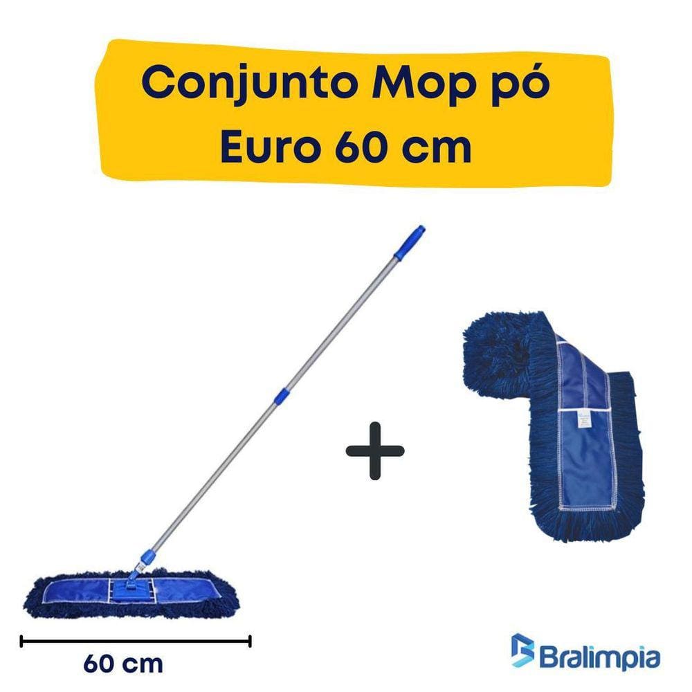 Conjunto Mop Pó Eletrostático Euro 60Cm Com + 1 Refil Extra