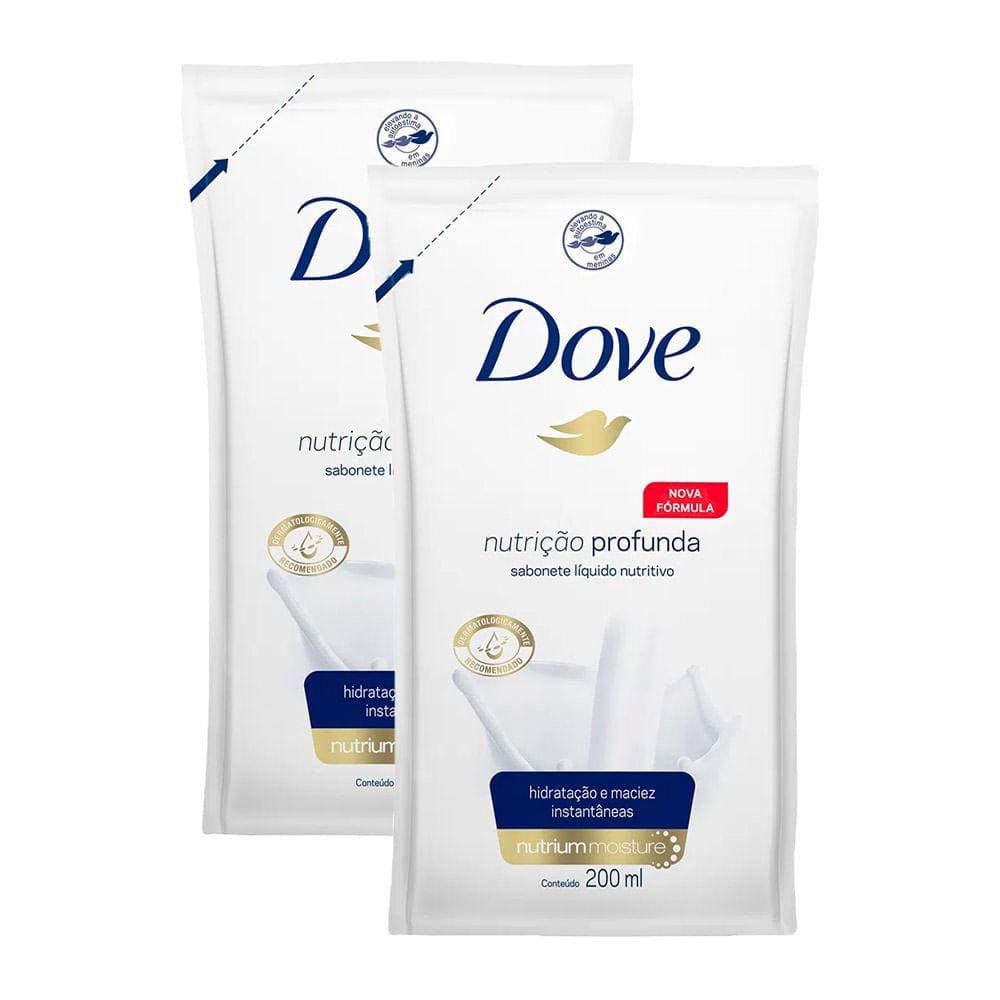 Sabonete Líquido Dove Hidratação Profunda Refil 200ml | Kit com duas unidades