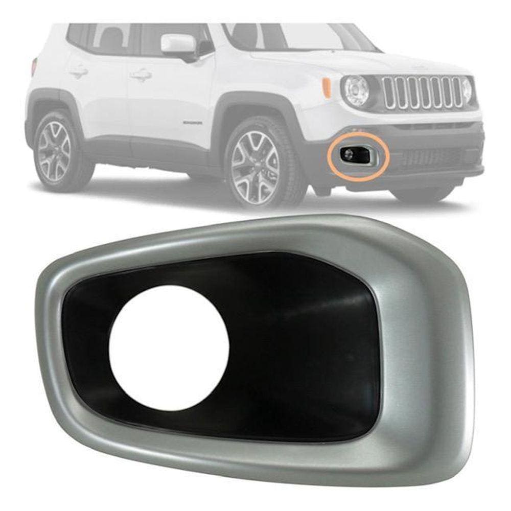 Moldura Farol Milha Renegade 2015/2018 Lado Direito Prata