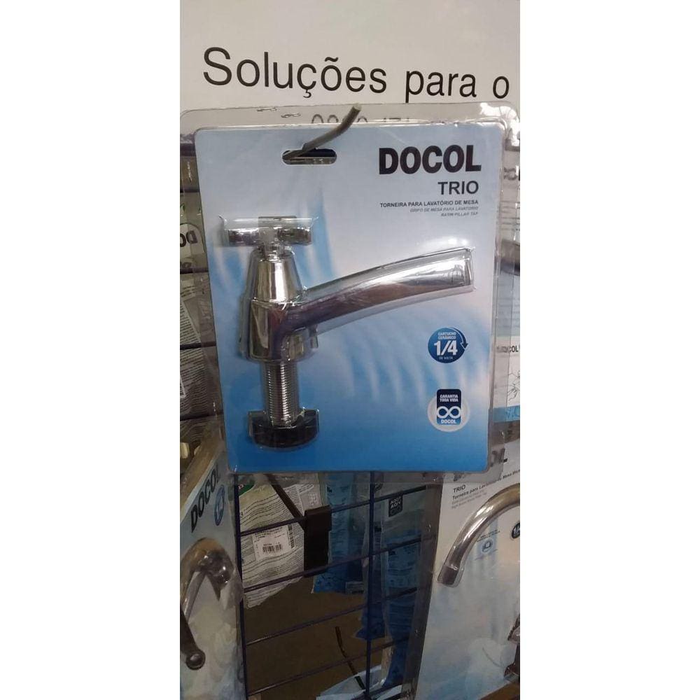Torneira Para Banheiro Mesa Bica Baixa Trio Cr - Docol