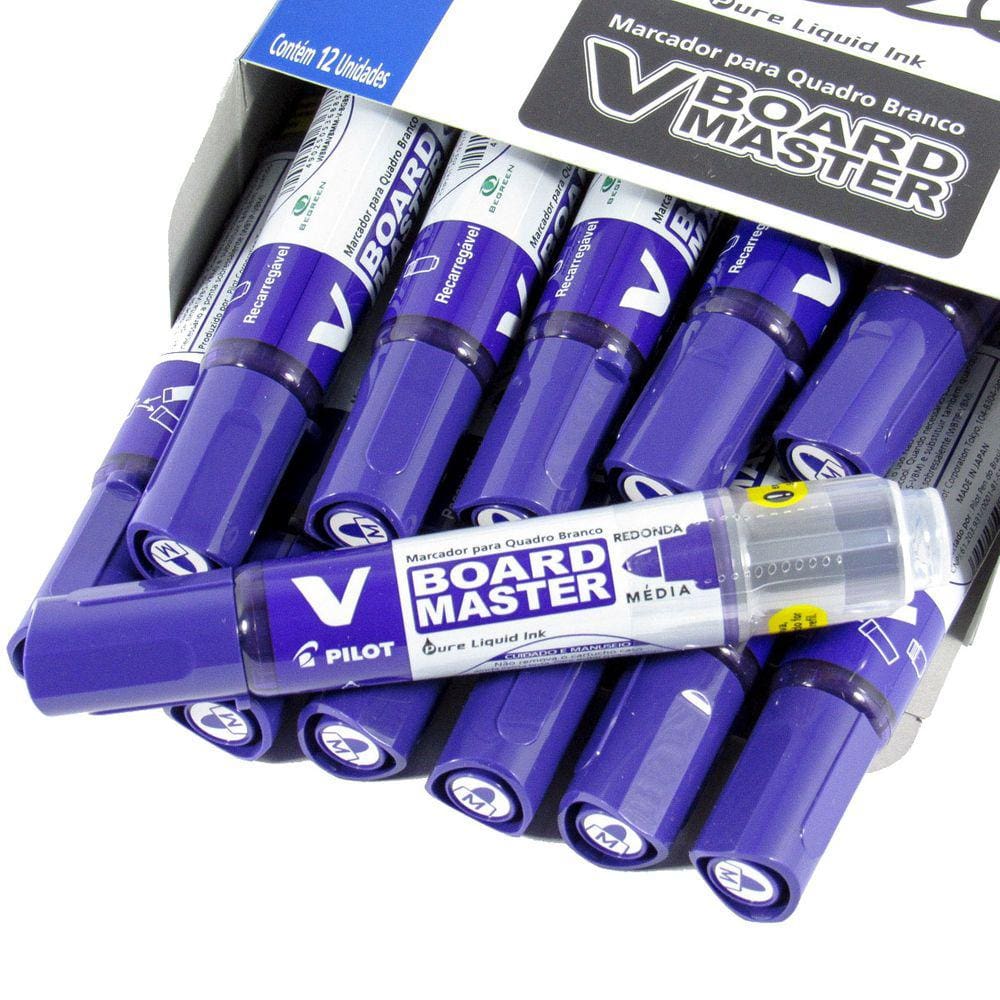 Pincel Marcador Quadro Branco Wbma Violeta Pilot 12 Unidades