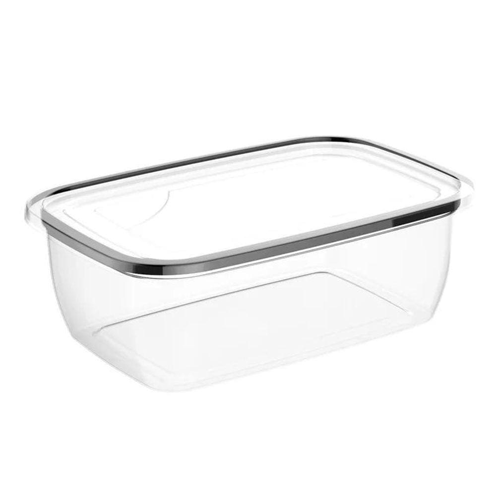 Pote De Plástico Retangular Transparente 350 Ml