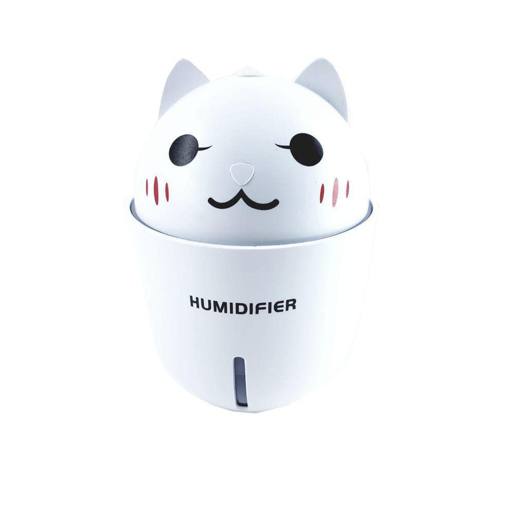 Umidificador de ar portátil led ventilador abajur usb branco