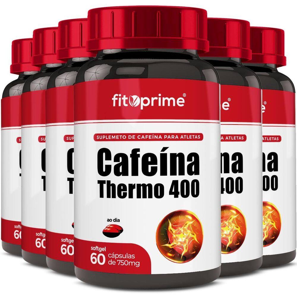 Kit 6 Cafeína Thermo 400 Com 60 Cápsulas Fitoprime