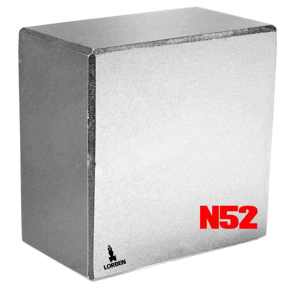 Imã de Neodímio N52 Lorben Bloco 5x5x2,5cm Trava Super Forte Lorben