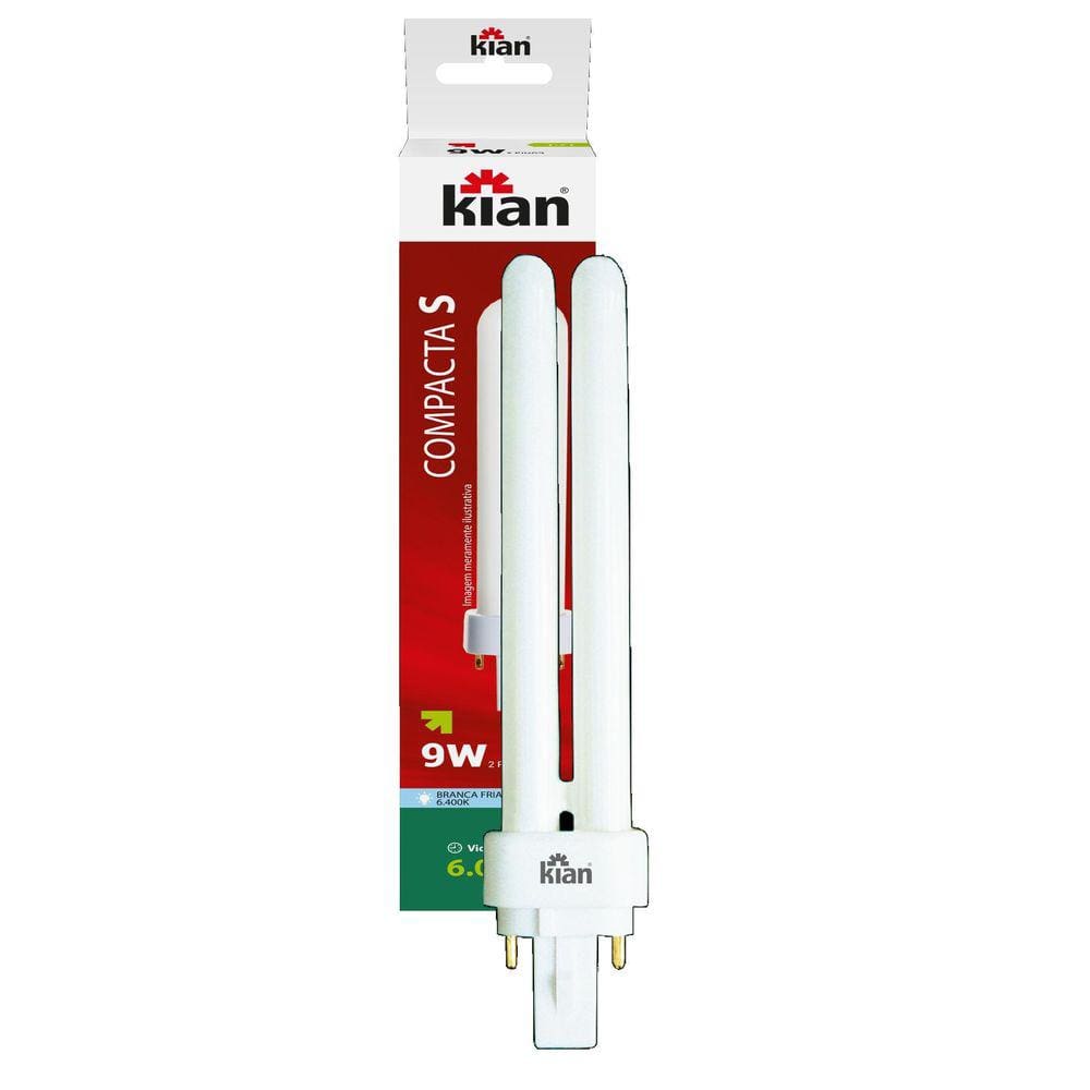 Kit 10 Lampada Compacta S Luminaria Pelicano 9W 2 Pinos Kian