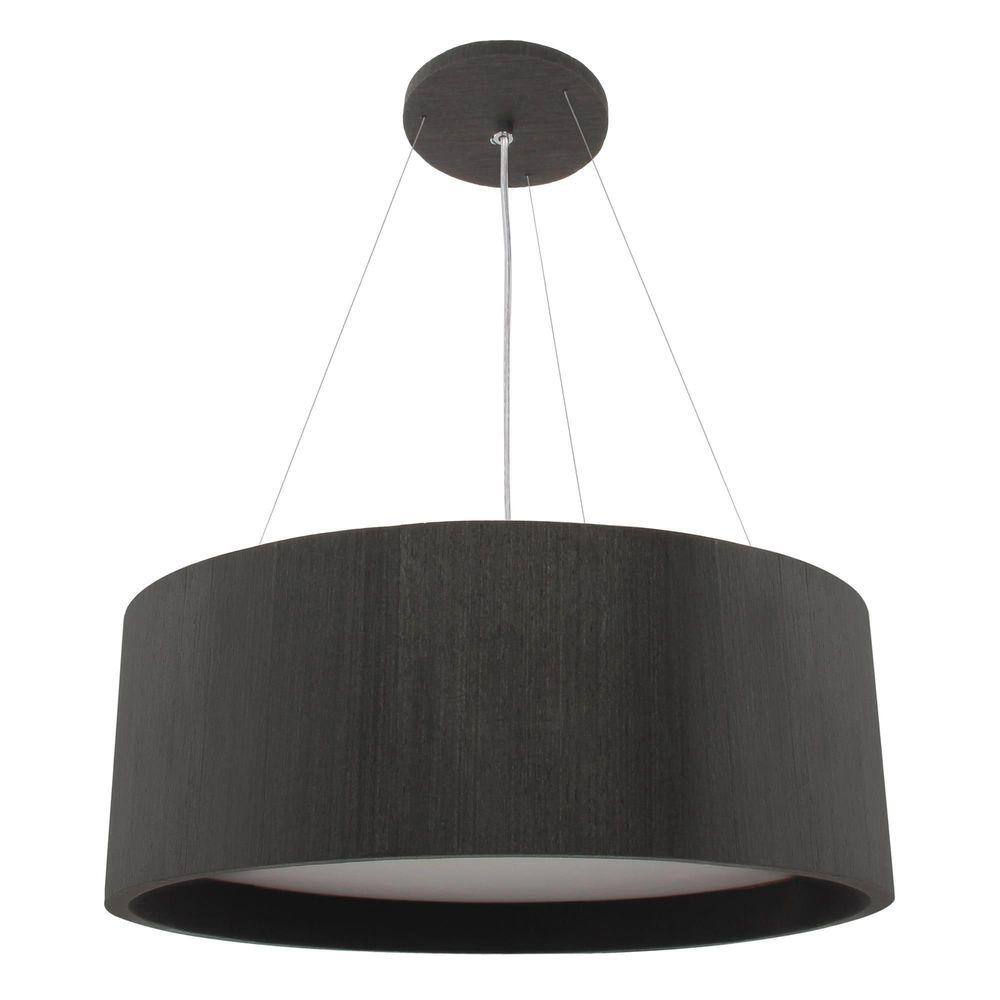 Pendente Redondo Madeira Preto 25Cm