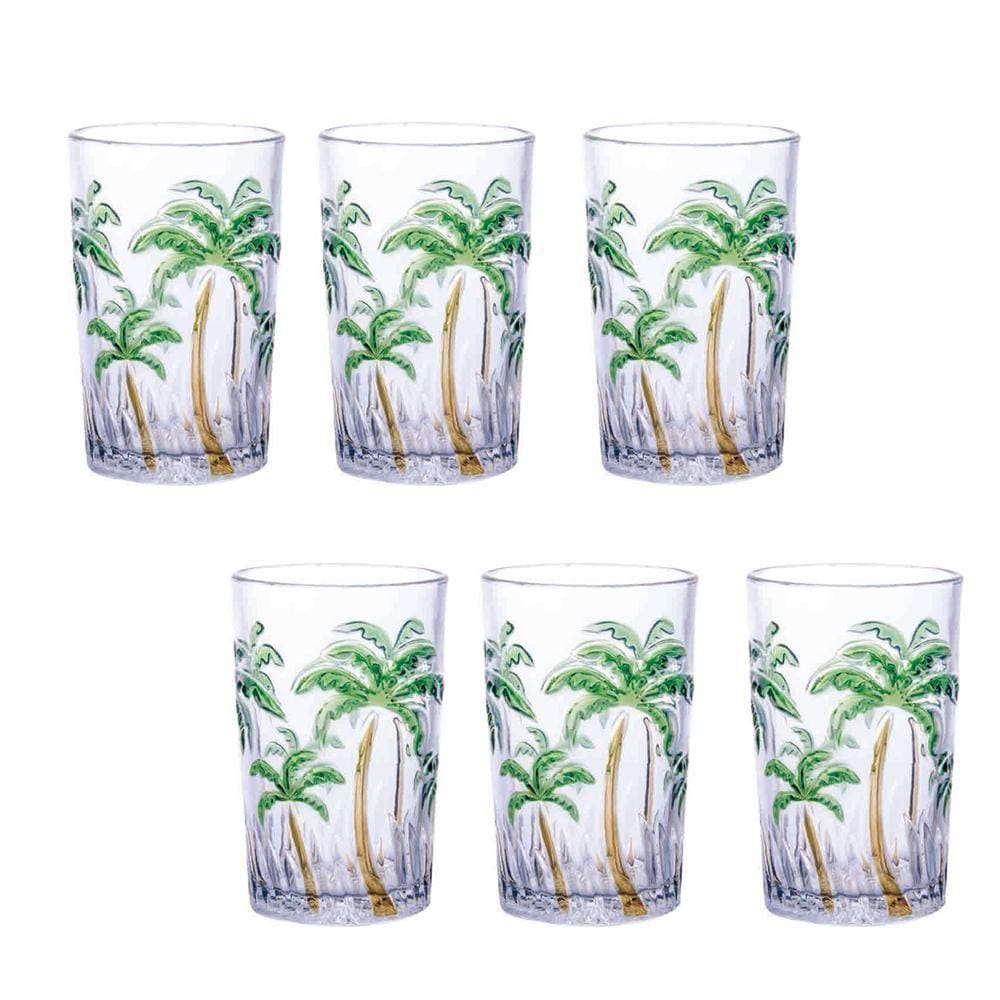 Conjunto De Copos Coqueiro Palm Tree Color 350Ml 6Pçs Class