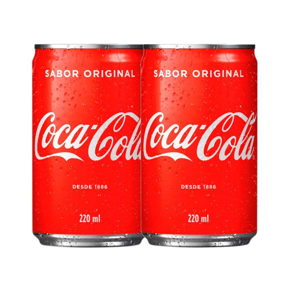 Kit 2X Refrigerante Coca Cola Lata 220ml