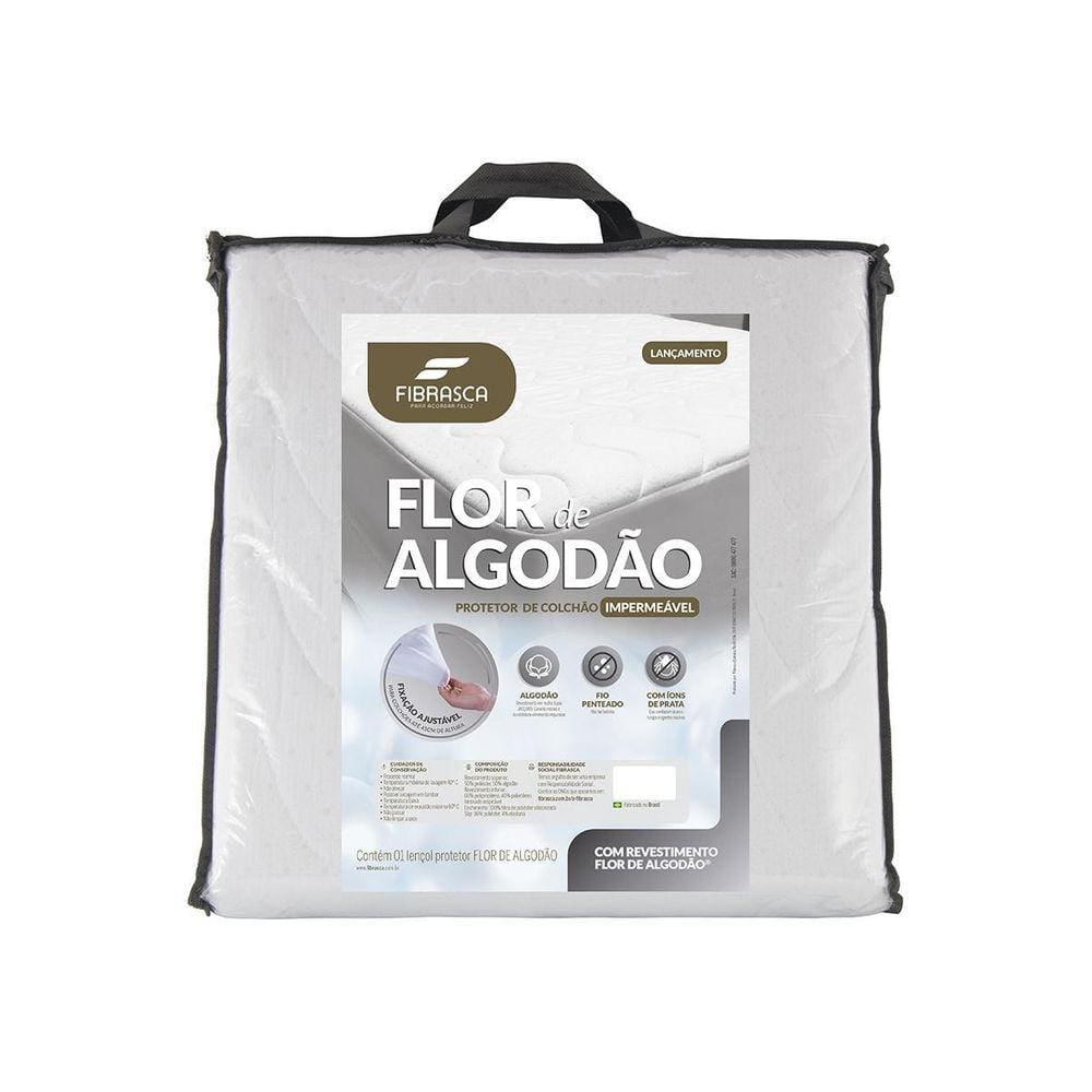 Protetor Colchão Flor De Algodão Impermeavel Casal Fibrasca