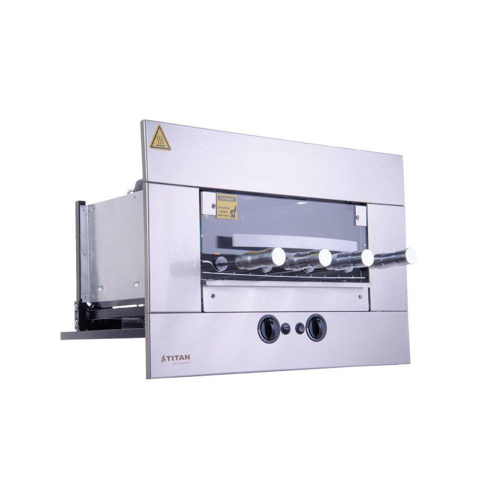Churrasqueira A Gás De Embutir 4 Espetos Titan Gn 127V