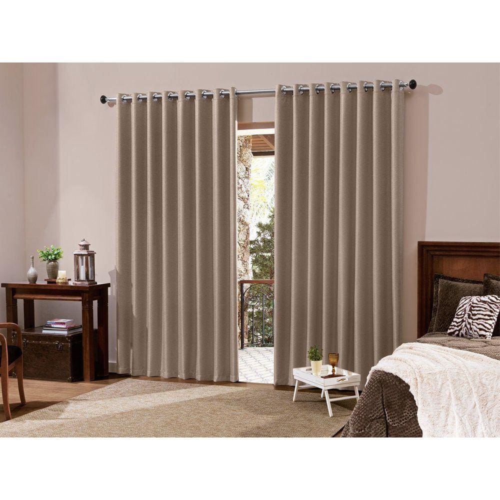 Cortina Blackout de Sala e Quarto Em Tecido 3,00 x 2,50 Bege Admirare