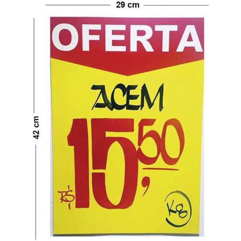 Cartaz Marcação Oferta Amarelo A3 250G 29X42Cm 100Un Radex