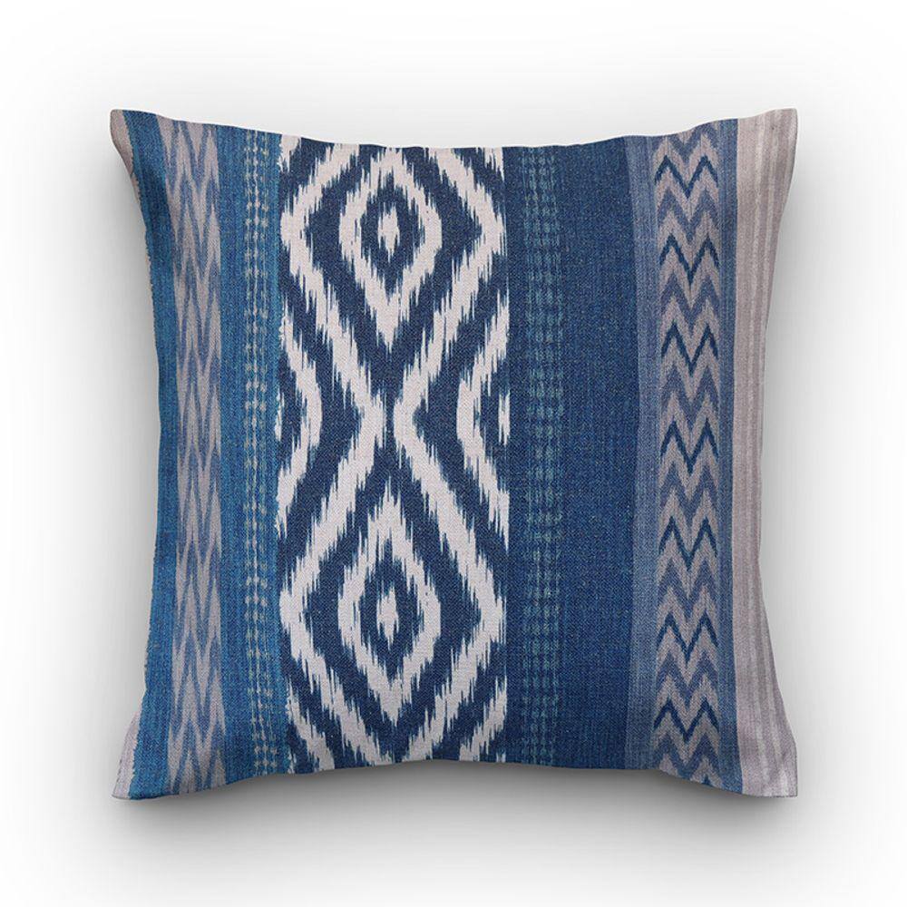 Capa de almofada VivaIN linho estampa ikat
