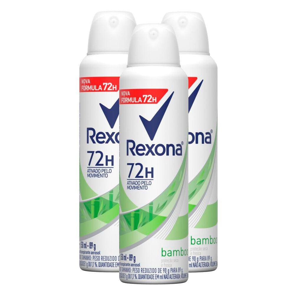 Kit com 12 Desodorantes Antitranspirantes Aerosol Feminino Rexona Cotton  Dry 72 horas 250ml