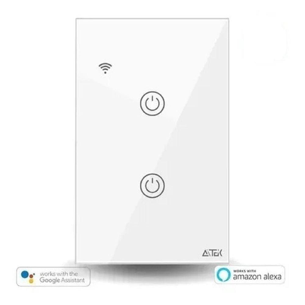 Interruptor Touch Wifi Inteligente 2 Tecla Alexa Google Siri