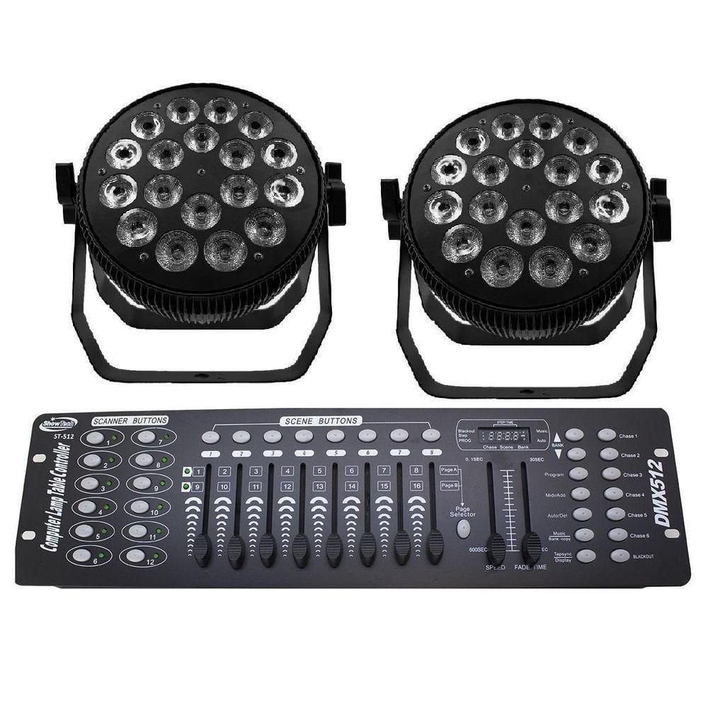 Kit 8 Par Led Indoor Slim Briwax 18X12W Rgbw + Mesa Dmx 512