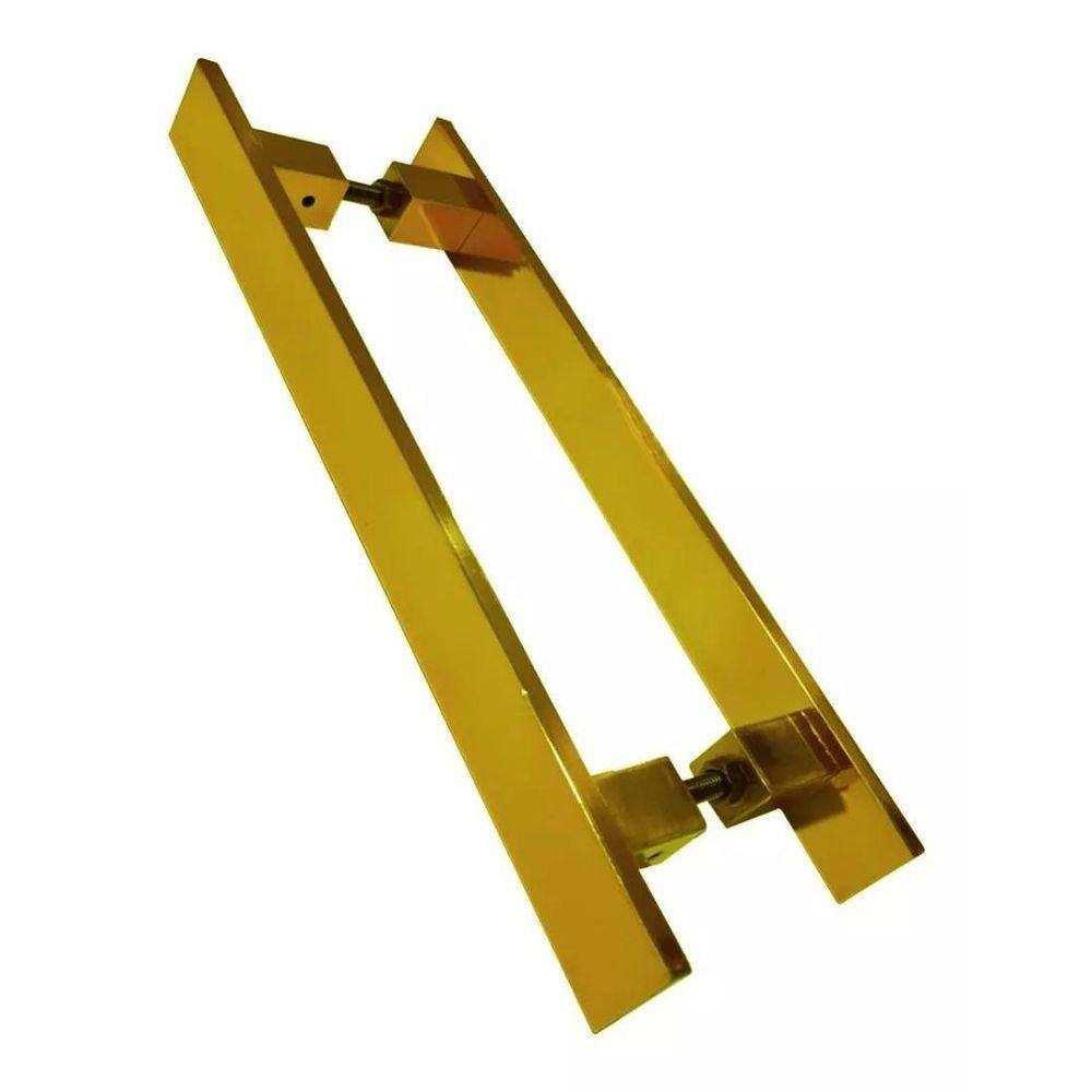 Puxador Porta Pivotante Inox Dourado Reto Italy - 80 Cm