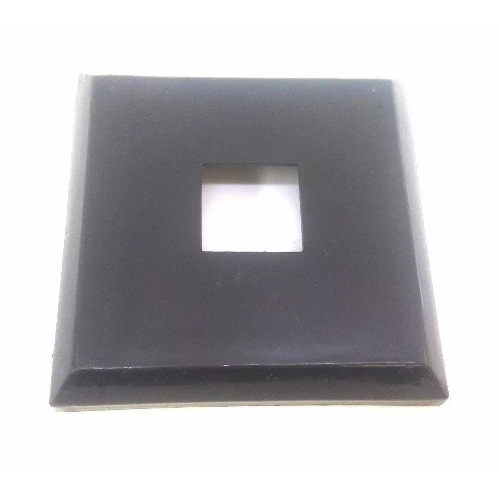 Canopla Nylon Corrimão Quadrada Preta 25 Peças 25X25Mm