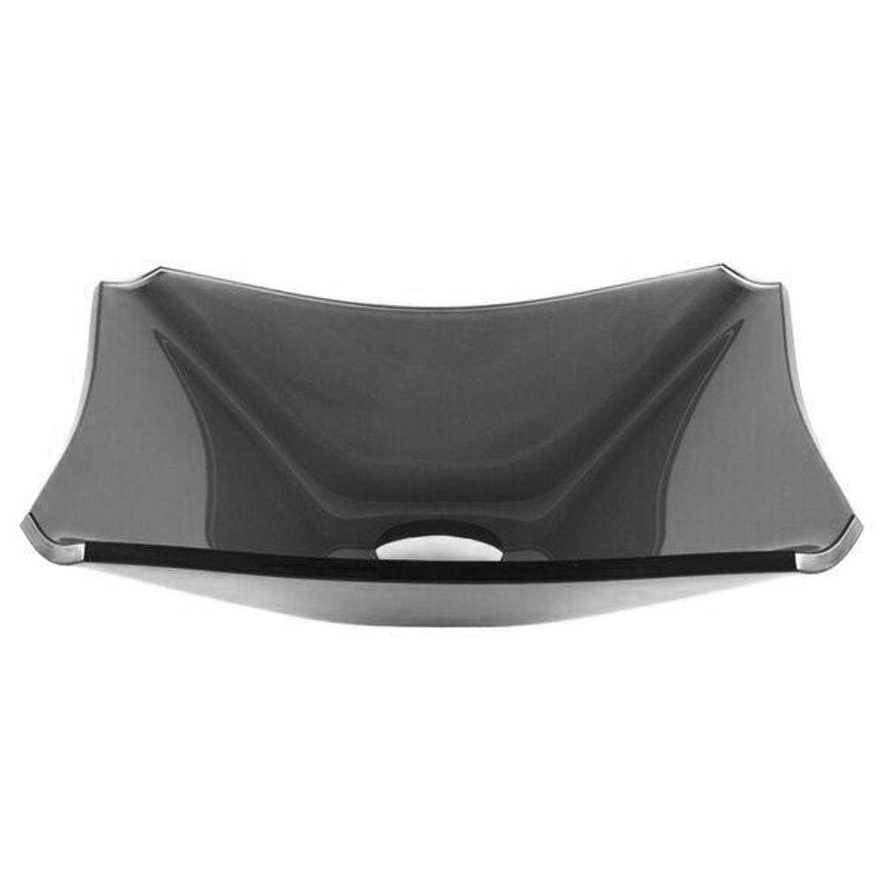 Cuba De Vidro Retangular Chanfrada 39Cm Grafite