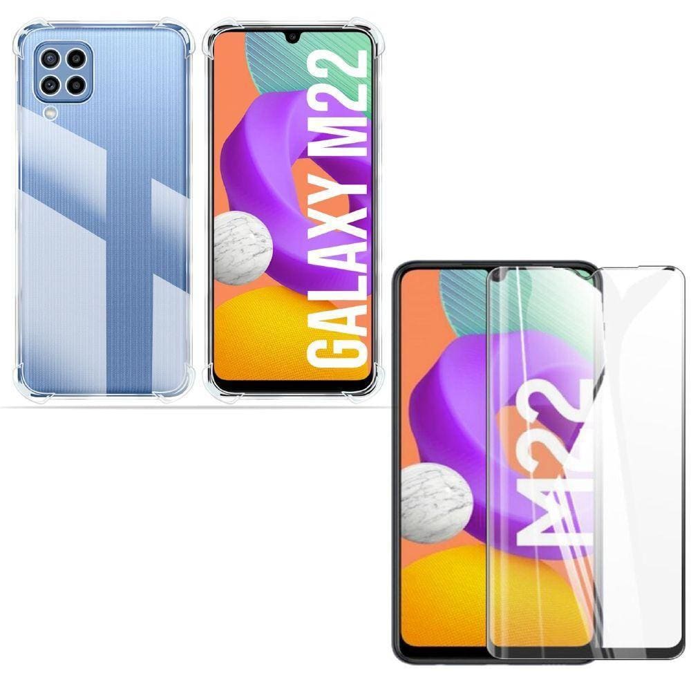 Capa Capinha Samsung M22 + Película De Vidro 3D Blindada