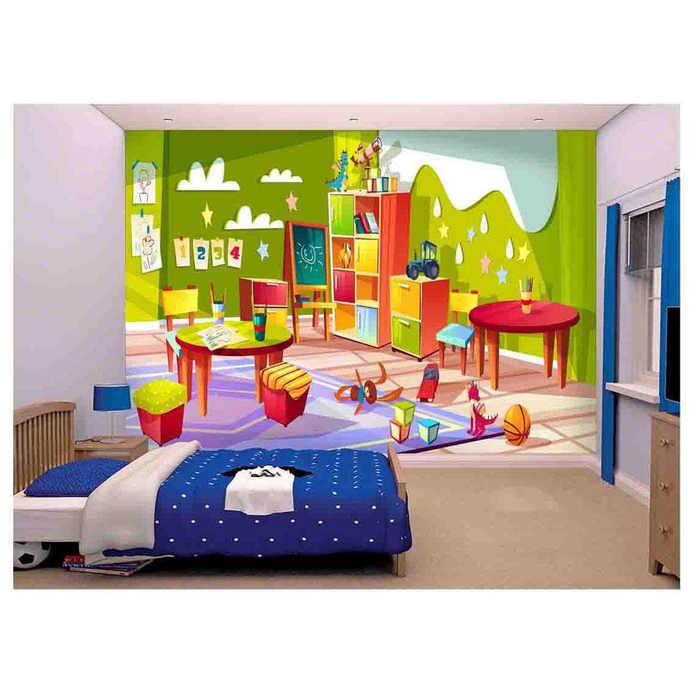 Papel De Parede Infantil Brinquedoteca Kids Azs182