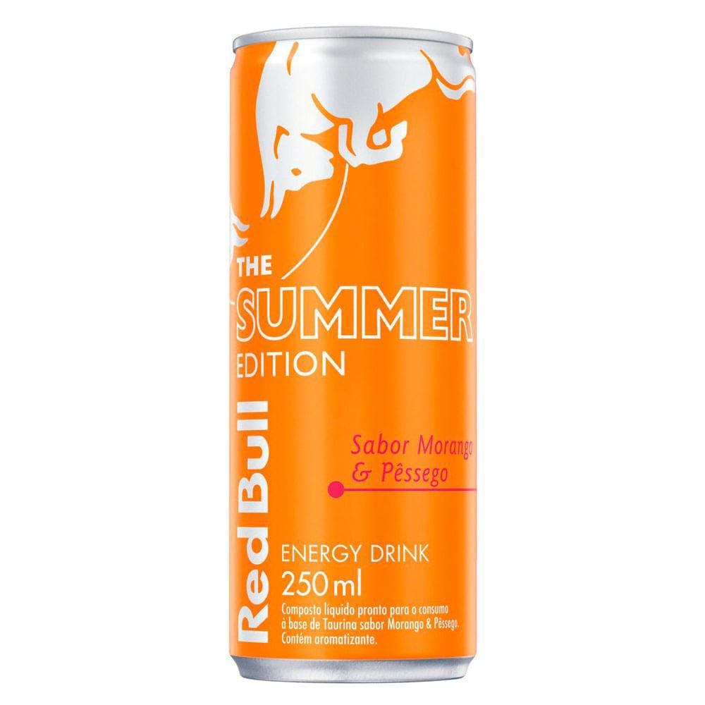 Energético Red Bull The Summer Edition Sabor Morango e Pêssego 250ml