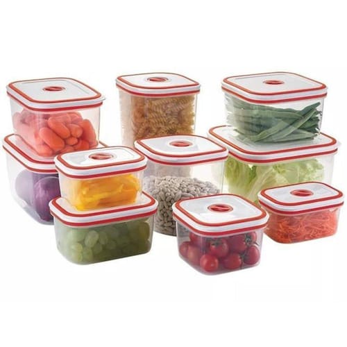 Kit Com 10 Potes Herméticos De Plástico Electrolux Vermelho Menor preço em Kit Com 10 Potes Herméticos De Plástico Electrolux Vermelho